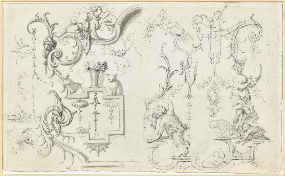 Etudes de grotesques pour un décor de lambris