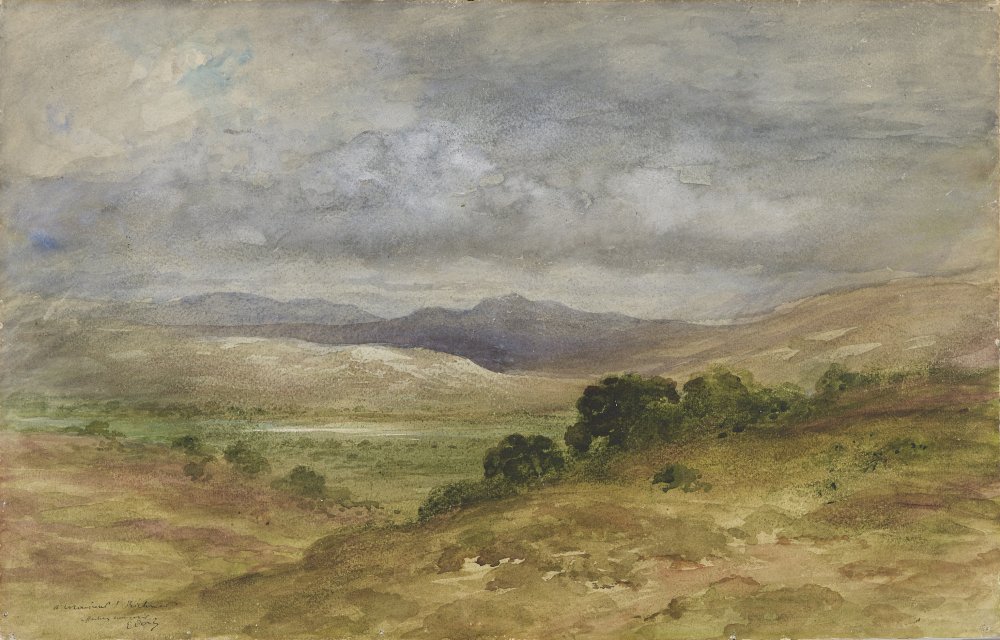 Landscape in Scotland under a Stormy Sky