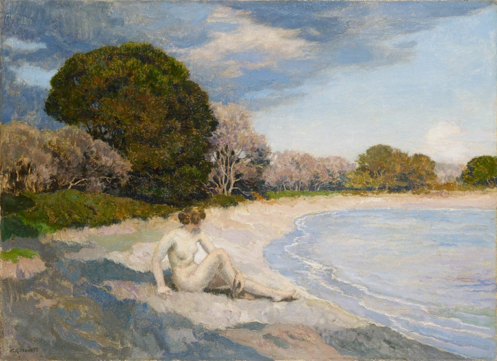 « Baigneuse sur la plage de Léoube »