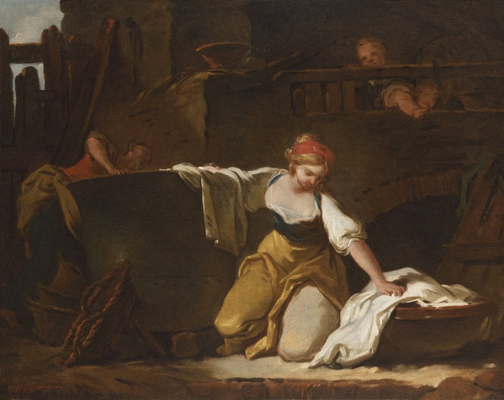Young Washerwomen Preparing the Laundry