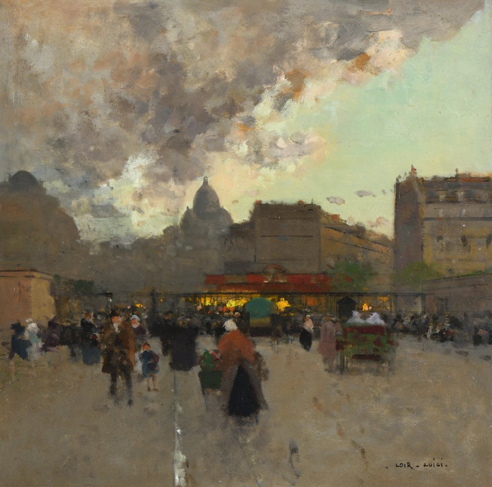 Paris, vue de la Porte de Clignancourt avec le Sacré-Cœur en arrière-plan