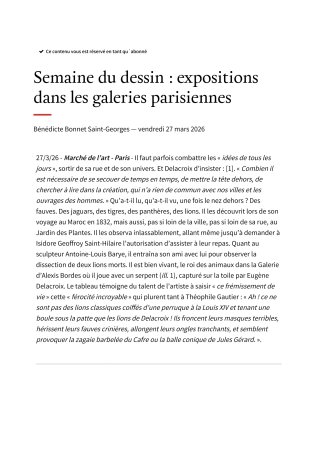 Semaine du dessin : expositions dans les galeries parisiennes