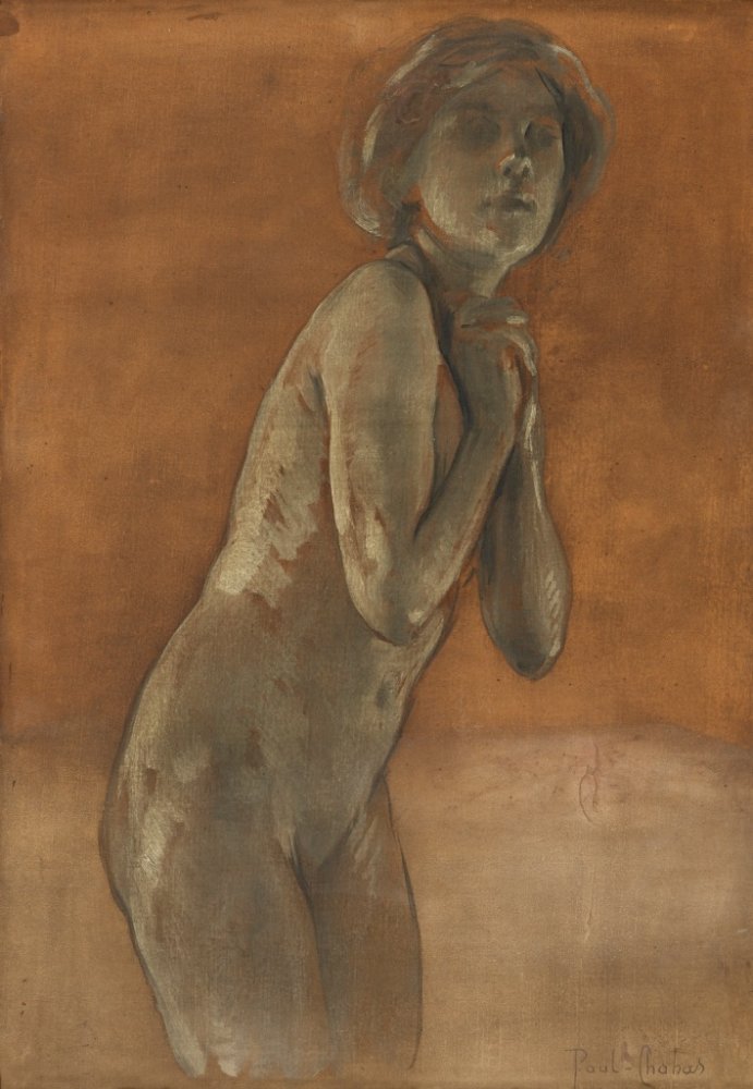 Étude de femme nue de profil pour Sous les Branches