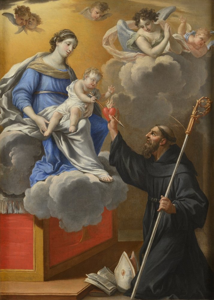 La Vierge à l’Enfant apparaissant à Saint Augustin (Saint Augustin blessé (…)