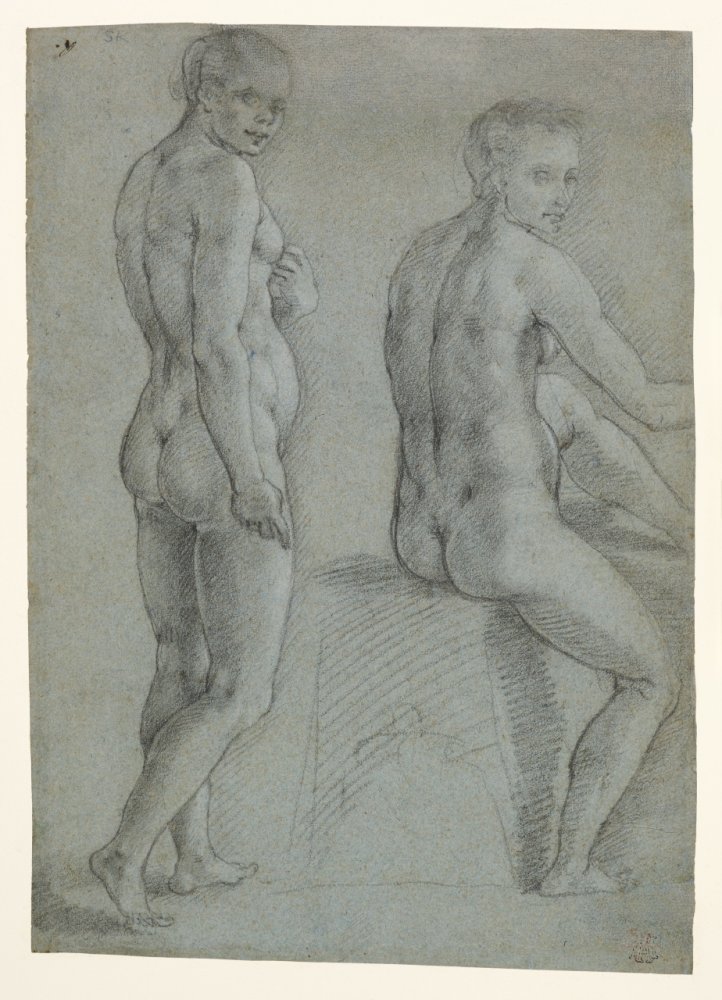 Deux études de femmes nues debout
