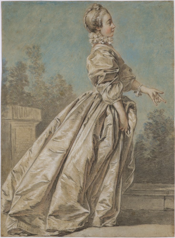 Woman in a park, facing right, formerly known as “Madame de Pompadour”