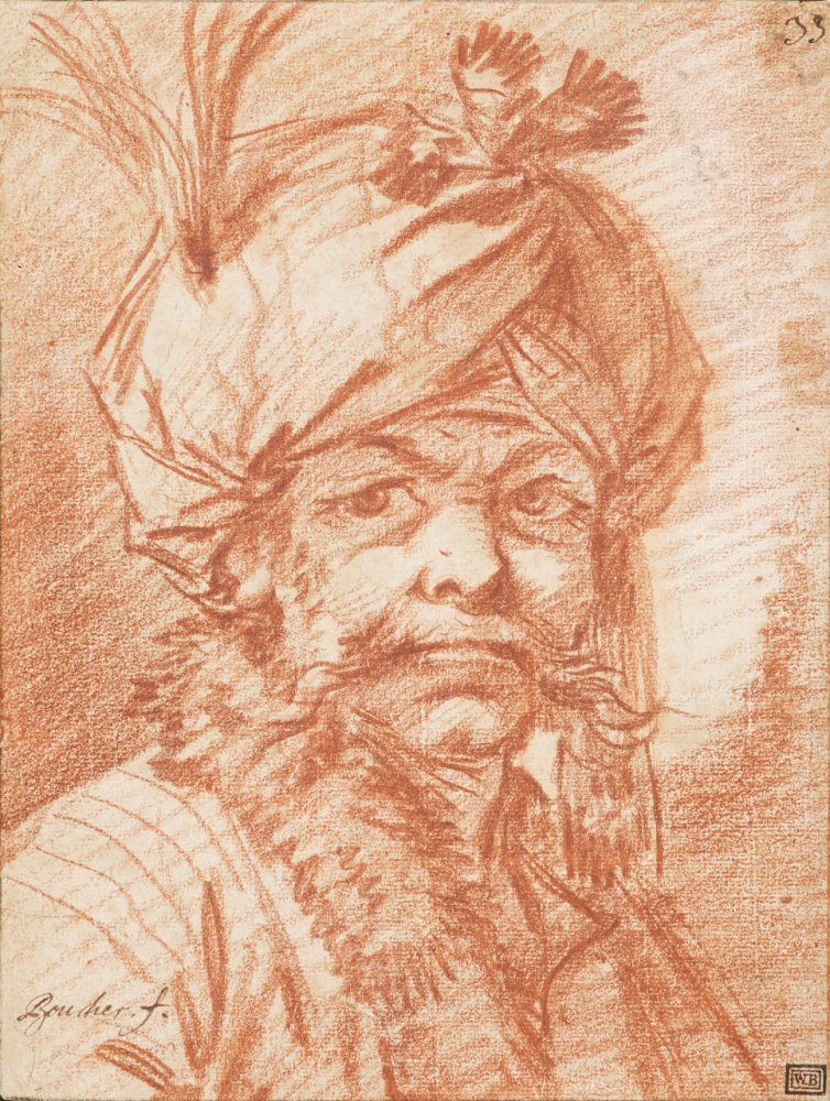 Study of a Male Head wearing a Turkish Turban