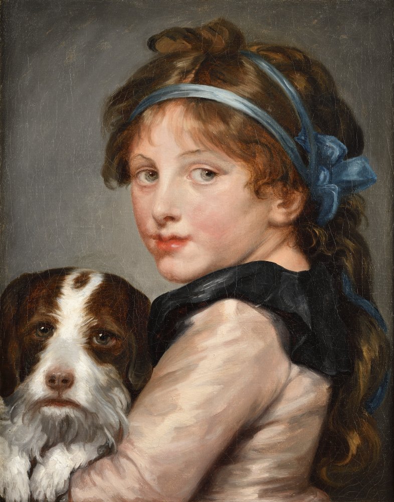 Jeune fille au chien