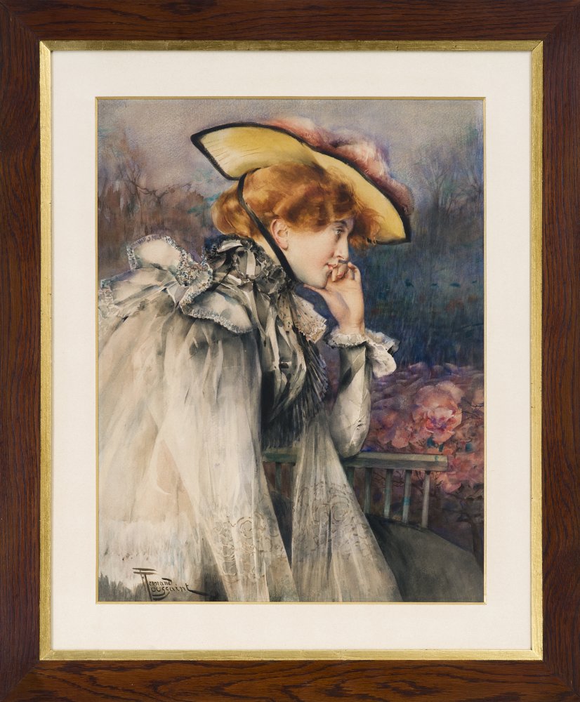Jeune femme pensive au chapeau