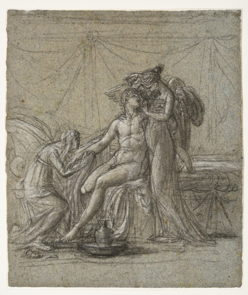 Hero Pouring Perfume on Leander’s Head just after He Enters the Tower