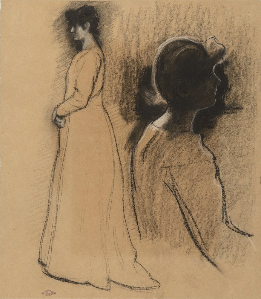 Two Profile Studies of Aline Lemmen, the Artist’s Wife, Standing and Seated